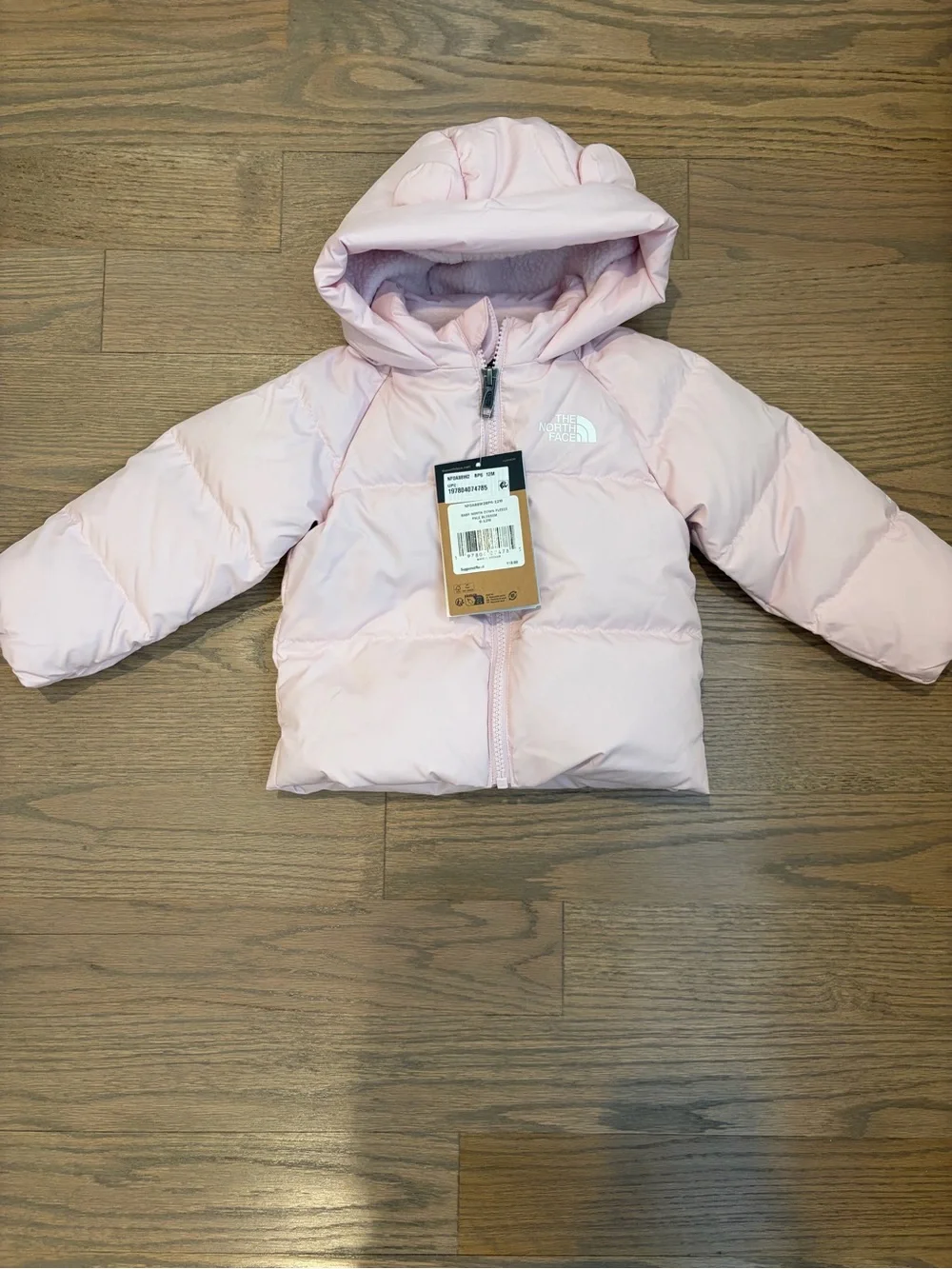 The North Face Infant Hooded Puffer Jacket - Pale Pink